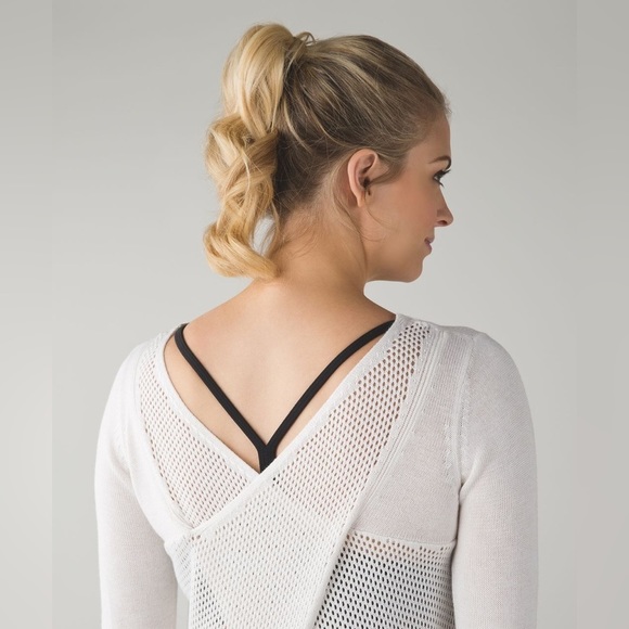 Lululemon Sunset Savasana Pullover II sweater Heathered White Size 4 - Picture 5 of 13